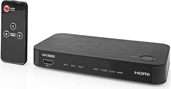 Actual product image Nedis Digital Audio Converter | 2-way | Connections - Input: DC Power / 3x HDMI™ Input | Connections (0.06 m, Optical)