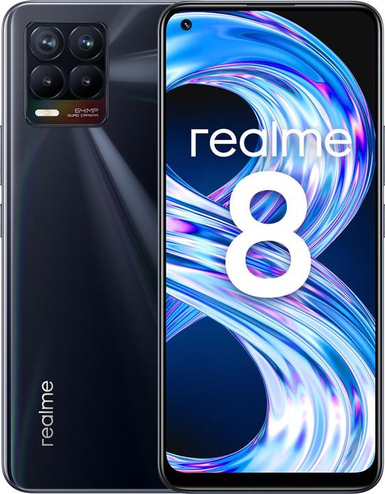 realme 8 (128 GB, Punk nero, 6.40", Doppia SIM, 4G)