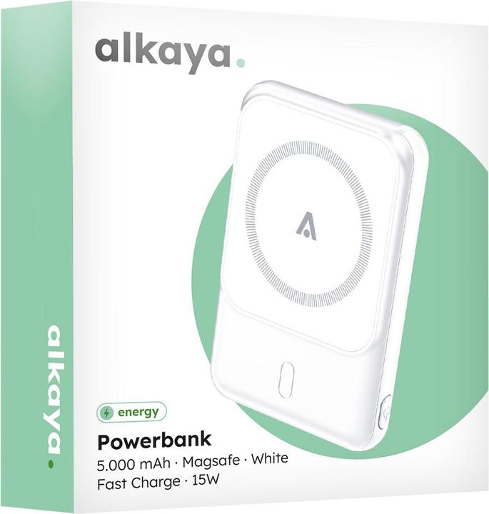 Produktbild Alkaya Thor MagSafe 5.000 mAh Powerbank Slim weiss (5 mAh)