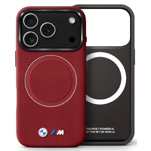 BMW M FW Metal Logo MagSafe Case for iPhone 17 Pro Red (Apple iPhone 17 Pro), Cover smartphone, Rosso
