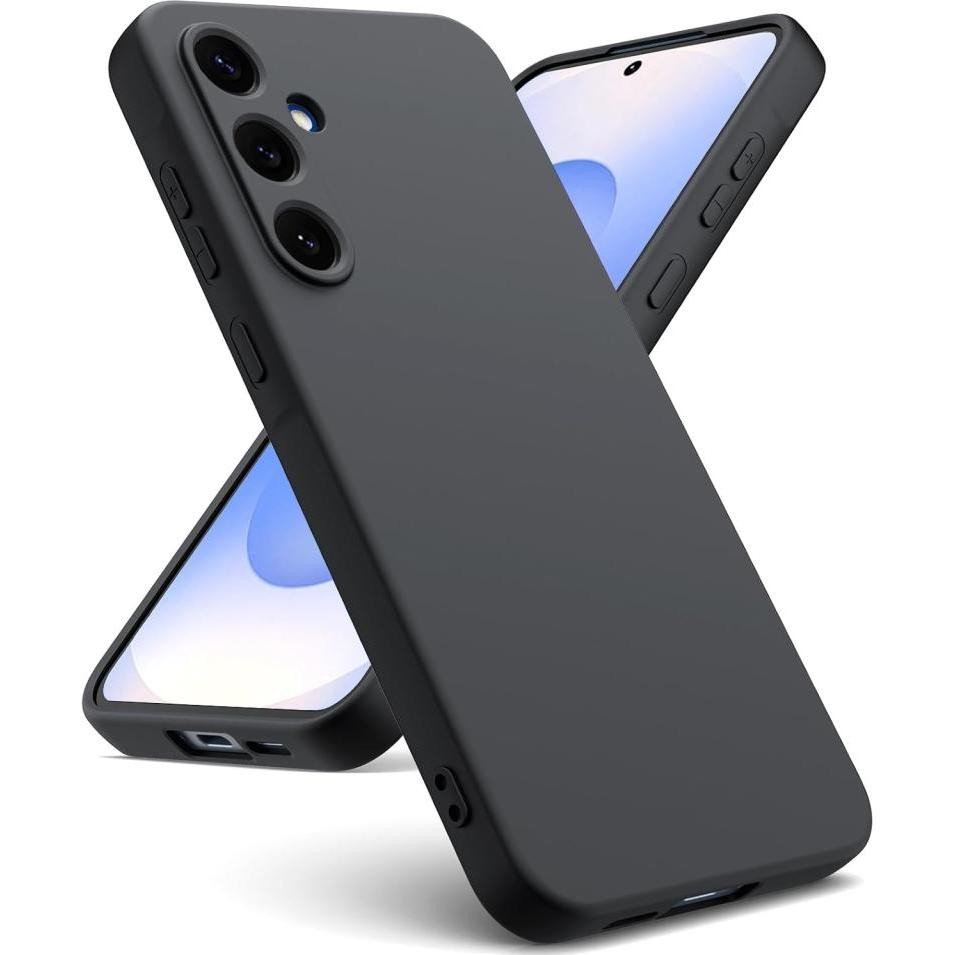 Screenguard Liquid Silicone Case Hülle (Samsung Galaxy S25), Smartphone Hülle, Schwarz