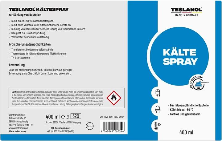 Actual product image Teslanol Cold spray (400 ml)