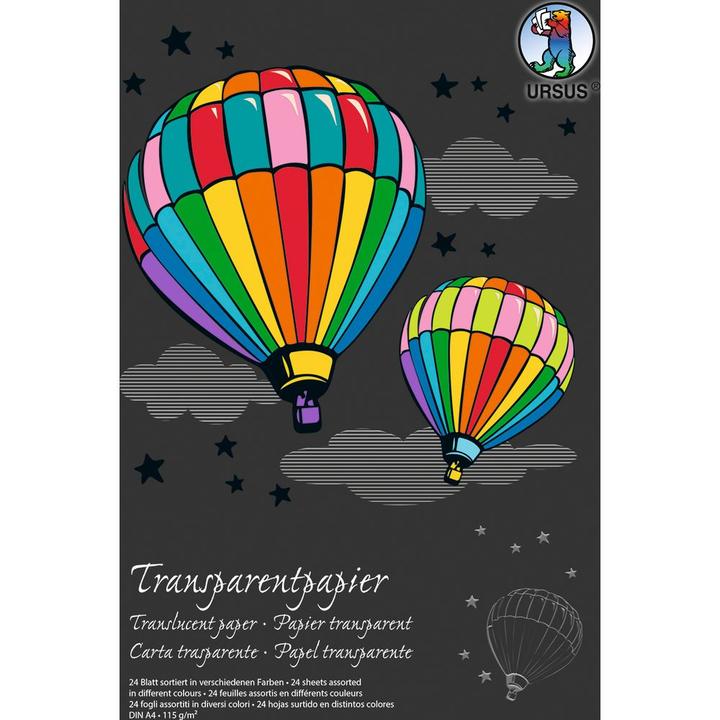 Produktbild Ursus Transparentpapier-Block A4 12164699S 115g, sortierte 24 Blatt (A4, 115 g/m²)