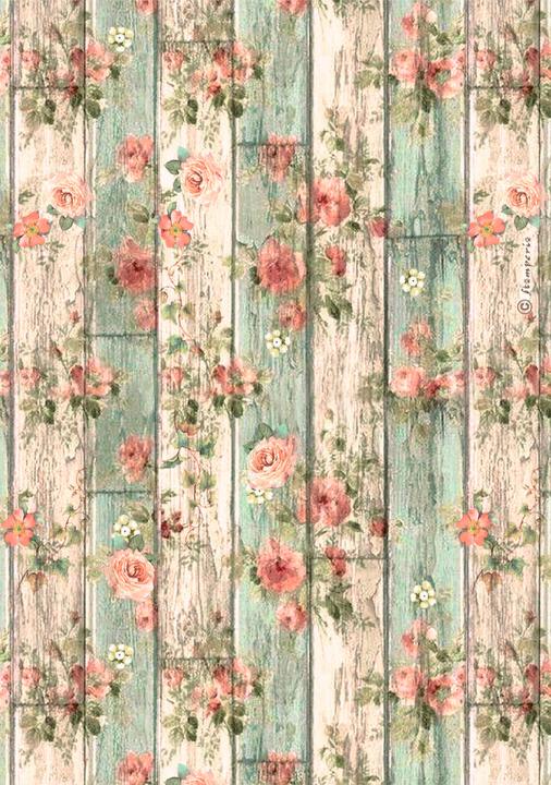 Actual product image Stamperia Washi Pad "House of Roses", 8 sheets, A5