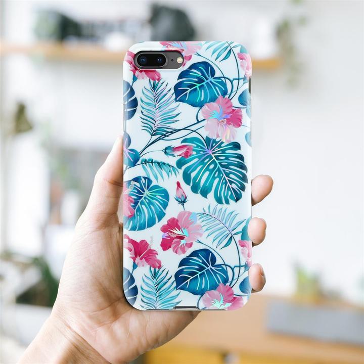 Image du produit Cadorabo Couverture IMD TPU Fleurs & Feuilles colorées (Apple iPhone 7 Plus, Apple iPhone 7s Plus)