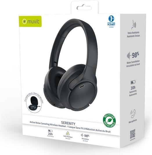 Actual product image Muvit Headset ANC SERENITY Black (ANC, 20 h)