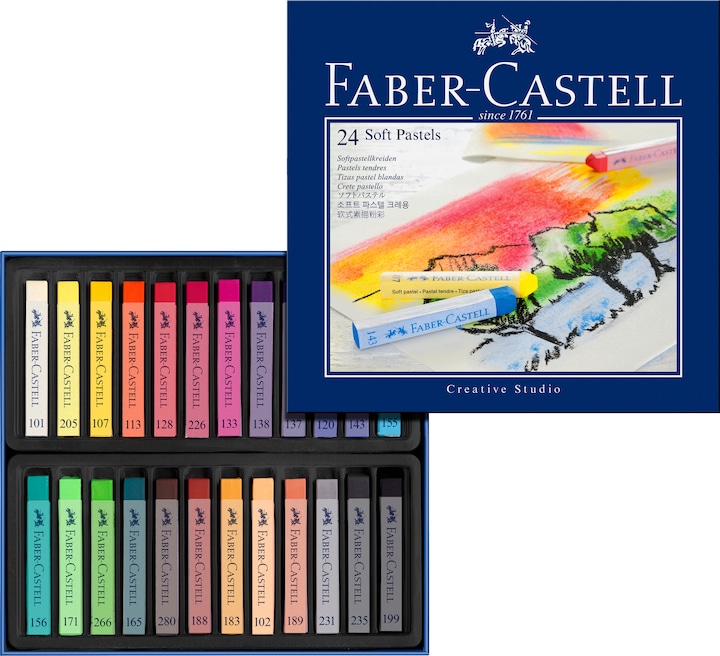 Faber-Castell Gesso pastello morbido (Multicolore, 24 x)