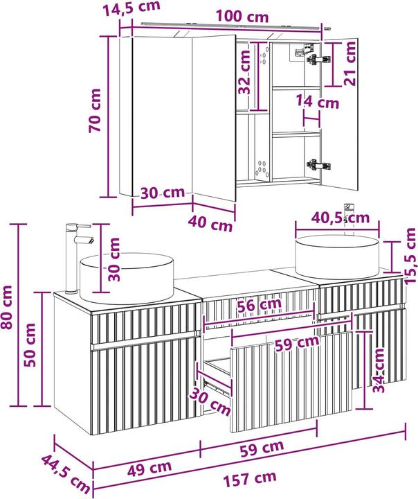 Produktbild vidaXL Badezimmerschrank-Set