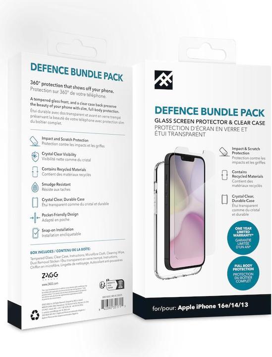 Actual product image Zagg IF Defense Bundle - Schutzhülle und Glas für das iPhone (Apple iPhone 13, Apple iPhone 14, Apple iPhone 16 Pro, Apple iPhone 16 Pro Max, Apple iPhone 16e)