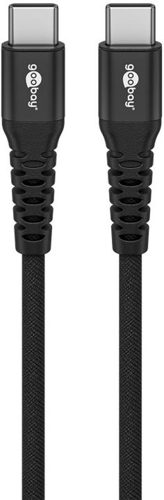 Produktbild Goobay USB-C Supersoftes Textilkabel mit Metallsteckern, m, schwarz (3 m, USB 2.0, 60 W)