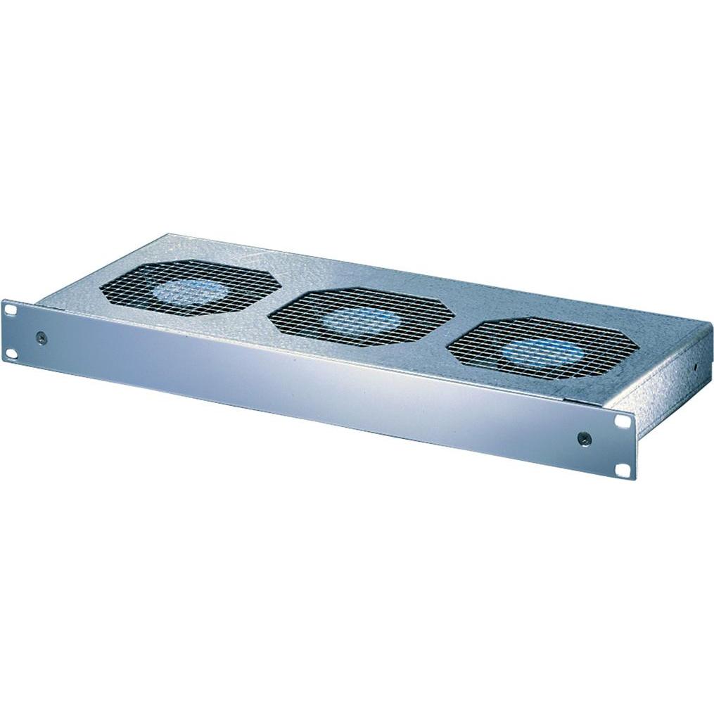 Schroff 19"-Umlüfter 1 HE inklusive 3 Ventilatoren, Serverschrank Zubehör, Grau