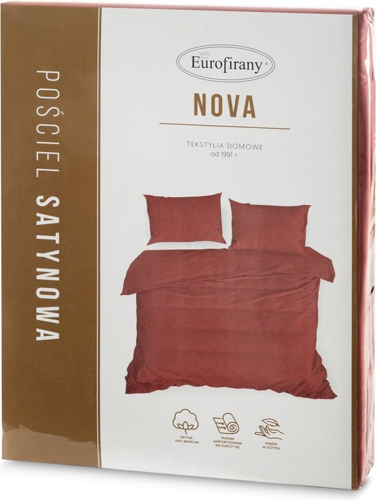 Produktbild Eurofirany EUROFIRANA NOVA Bettwäscheset aus hochwertigem Baumwollsatin, einfarbig, 220 x 200 cm (Duvetbezug, 220 x 200 cm)