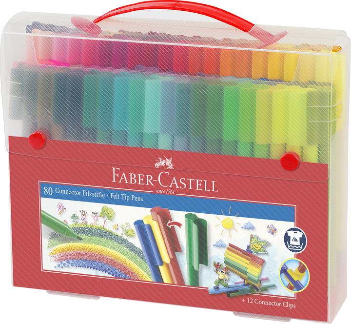 Faber-Castell Penna con punta in feltro Connettore (Multicolore, 80 x)