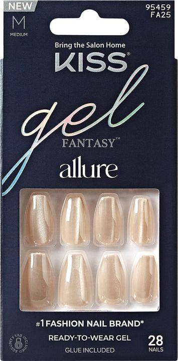 KISS Gel Fantasy Allure Moonbeam 28 Pcs - Gel Nails (Artificial nails, Moonbeam)