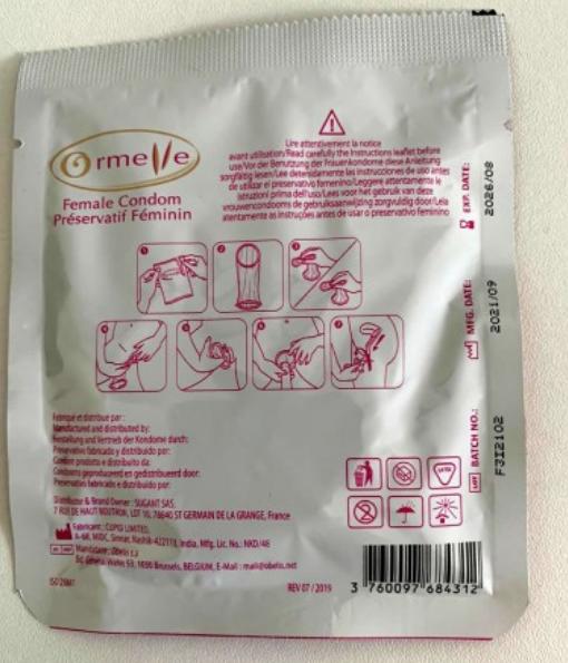 Actual product image Ormelle Female Condom - female condoms made of latex for self-determined contraception and high comfort (2 pcs.)