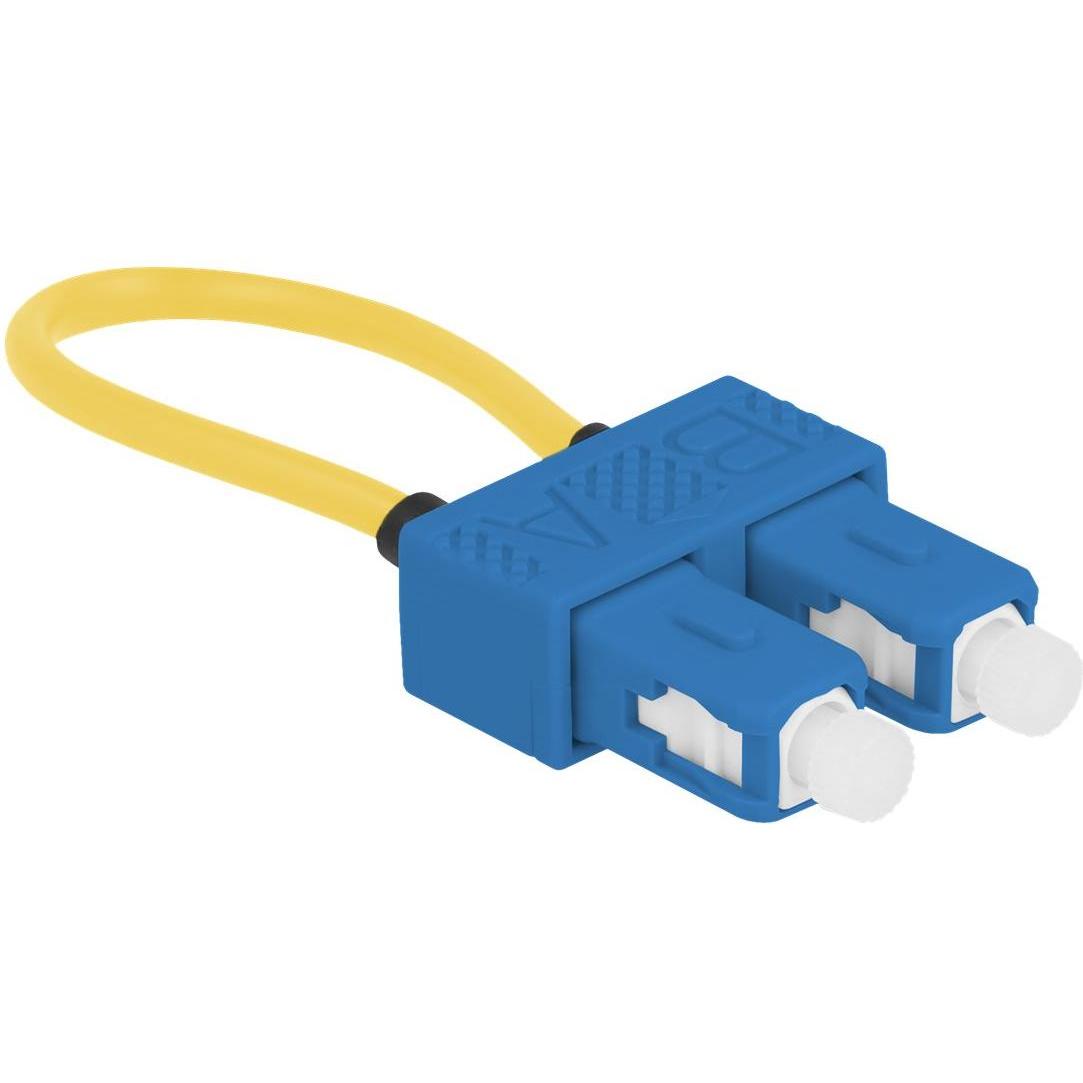 Delock Adattatore per loopback in fibra ottica SC / UPC monomodale blu, Ricetrasmettitore, Blu