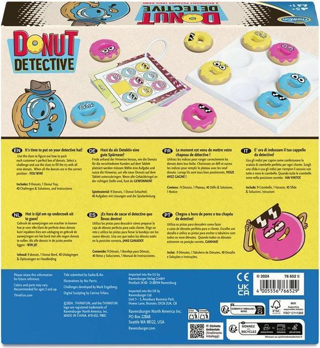 Productafbeelding Ravensburger ThinkFun Donut Detective - Denkspiel ab 5 Jahre (Meertalig)