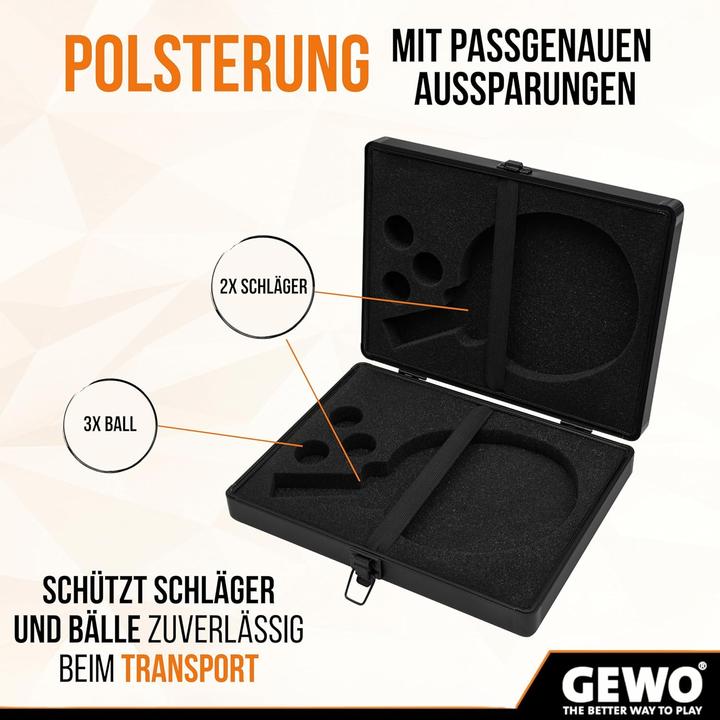 Immagine prodotto Gewo Alukoffer für Doppel Tischtennisschläger und Bälle