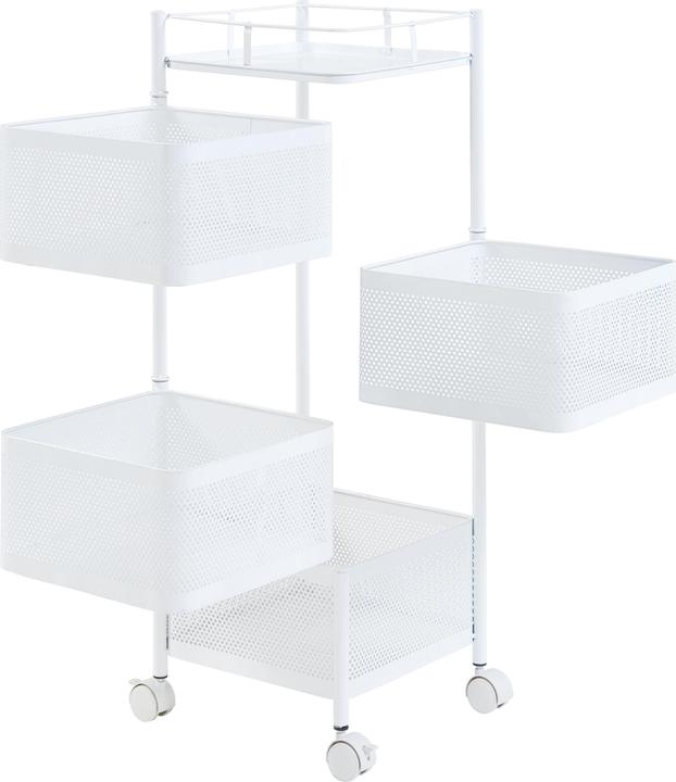 En.Casa Chariot Sunndal avec 4 niveaux 79,5x27x27cm Blanc