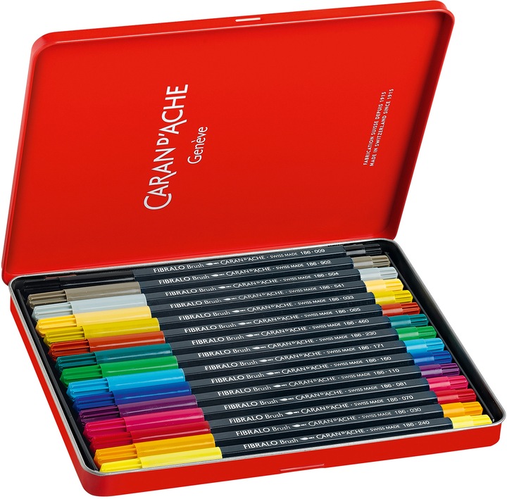 Image du produit Caran d'Ache Fibralo Brush Metallschachtel (Multicolore, 15 x)