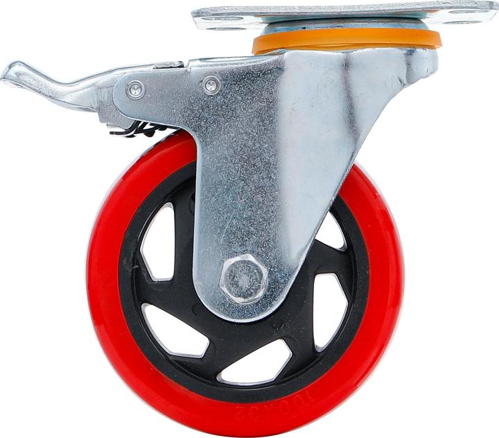 Actual product image BGS Castor with Brake red/black Ø 100 mm