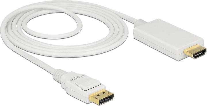 Produktbild Delock Kabel Displayport 1.2 männlich > High Speed HDMI-A männlich passiv 4K 2 m weiss (2 m, DisplayPort, HDMI, 1.3)