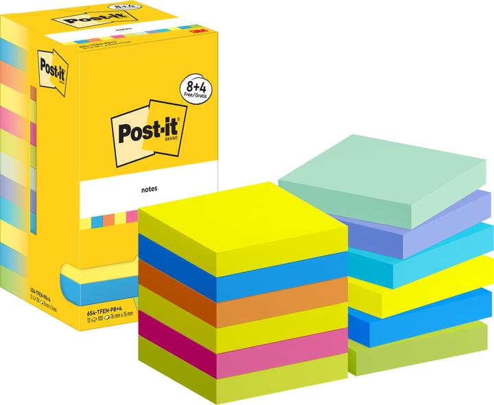 Produktbild Post-it Energetic Haftnotizen (76 x 76 mm)