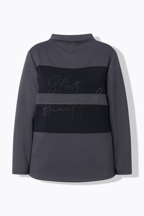 Produktbild Ulla Popken Sweatshirt, Oversized, Stehkragen, Langarm, Modalmix