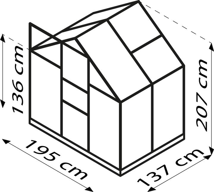 Produktbild Vitavia Gewächshaus Planet 2500 Hohlkammerplatten 6 mm 195 x 131 cm alublank
