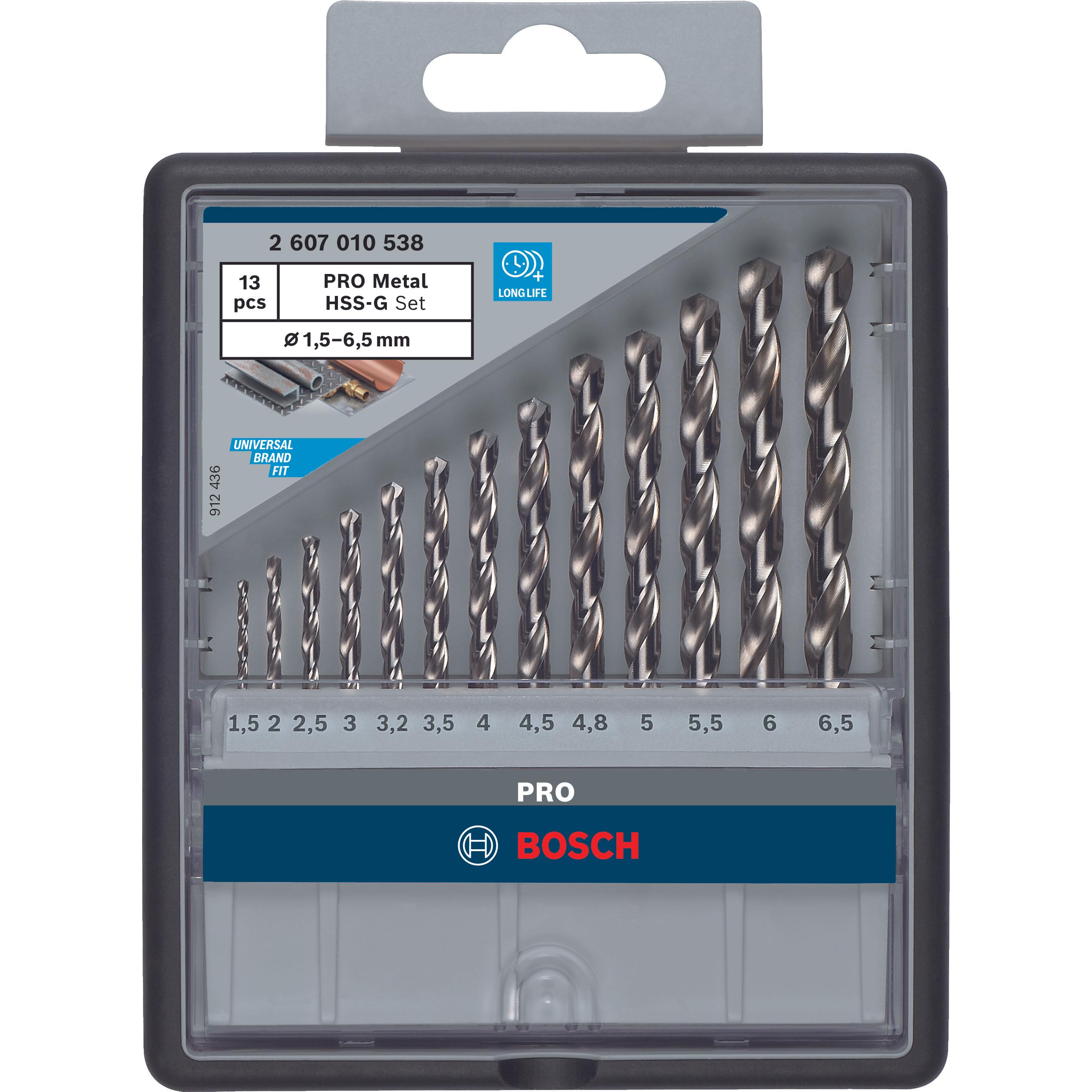 Thumbnail - Bosch Professional Zubehör, Bohrereinsatz, PRO Metal HSS-G Spiralbohrer-Set, 13-tlg. (1.5 mm, 2 mm, 2.5 mm, 3 mm, 3.2 mm...