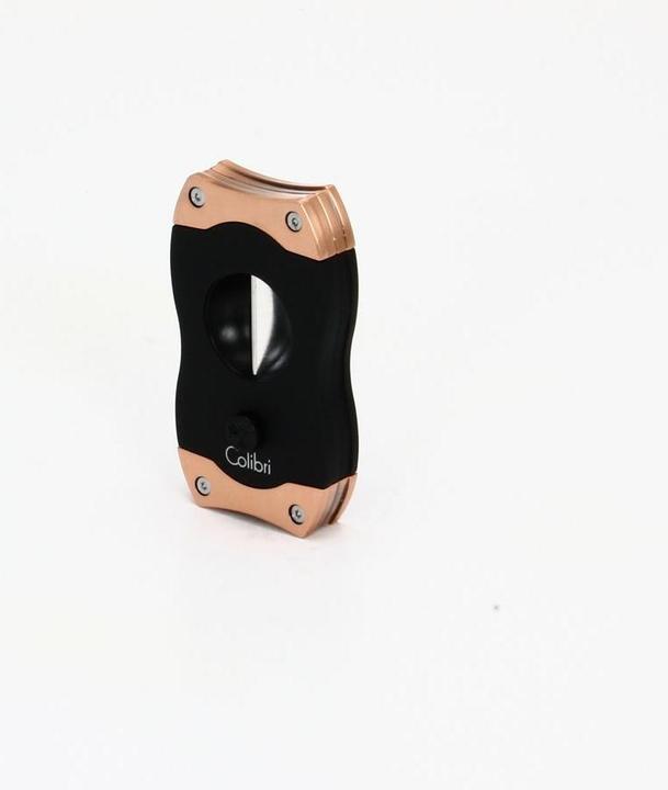 Actual product image Colibri V-Cut Cigar Cutter Black and brushed Rose Gold 9872