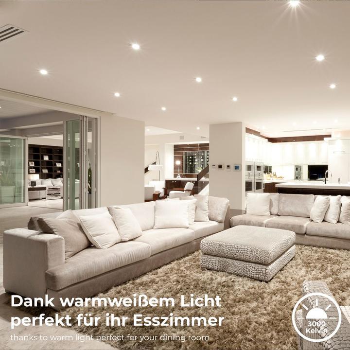 Produktbild B.K.Licht LED Einbauleuchten-Set, matt-nickel, 10xLED-Modul (400 lm)
