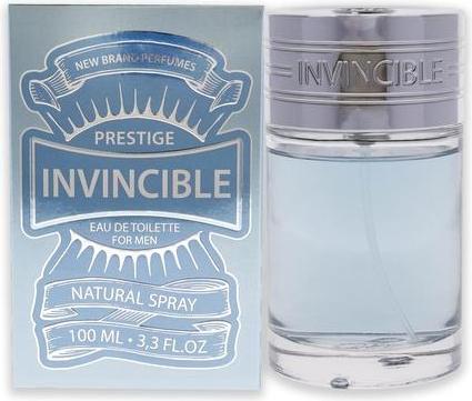 New Brand Prestige Invincible EDT Spray Men 3.3 oz (Eau de toilette, 3.30 ml)