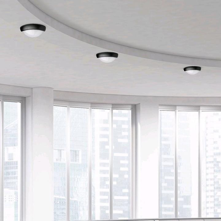 Actual product image V-TAC VT8010B 12W LED Full Oval Ceiling Light Black Body IP54 Warm White (840 lm)