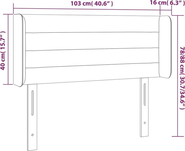 Image du produit vidaXL LED Kopfteil (103 x 16 x 88 cm)
