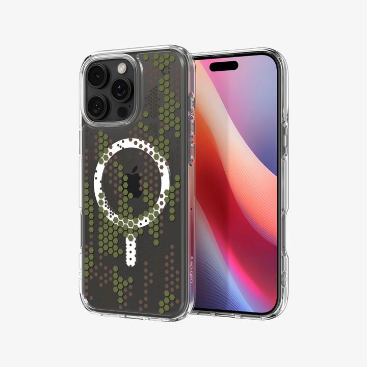 Actual product image Spigen Ultra Hybrid MagFit iPhone 16 Pro Case Digital Camo (Apple iPhone 16 Pro)