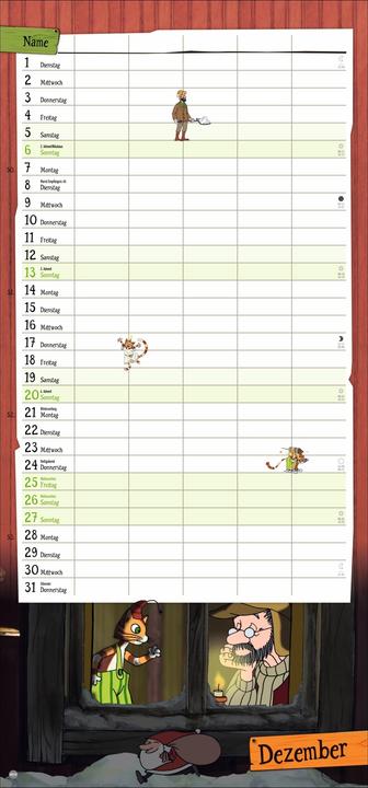 Produktbild Pettersson und Findus Familienplaner 2026 (21 x 45 cm, Harter Einband, Deutsch)