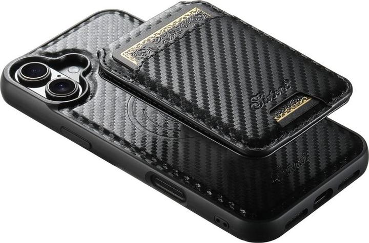 Produktbild Ueli Express Magnetische Carbon Optik Hülle mit abnehmbarem Kartenhalter (Apple iPhone 16)