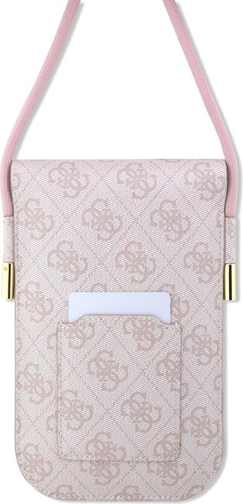 Immagine prodotto Guess Custodia per telefono in metallo PU 4G con scritta logo, rosa