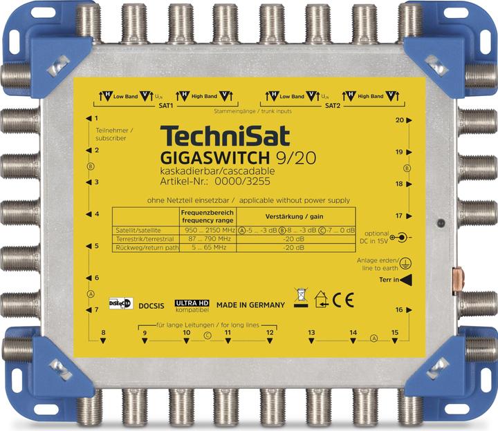 TechniSat GigaSwitch 9/20, für 2 Orbitpositionen (Multischalter)