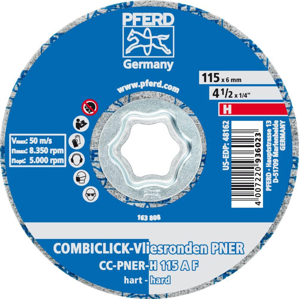 Thumbnail - Pferd, Schleifmittel, 42002182 COMBICLICK verpresste Vliesronde CC PNER Ø 115 mm Hart A Fein für