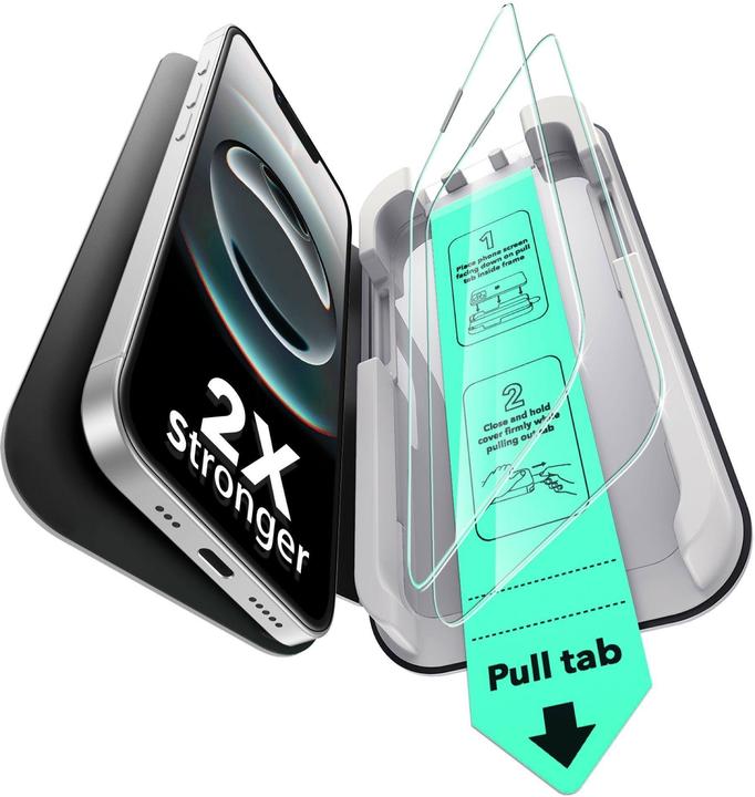 Immagine prodotto ESR Tempered Glass UltraFit (2 pz., Apple iPhone 13, Apple iPhone 13 Pro, Apple iPhone 14, Apple iPhone 16e, Apple iPhone 17e)