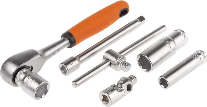 Produktbild Bahco 1/4"- und 1/2"-Steckschlüssel-Satz inklusive Ring-Maulschlüsseln/Schraubendreher-Einsätzen - 108-