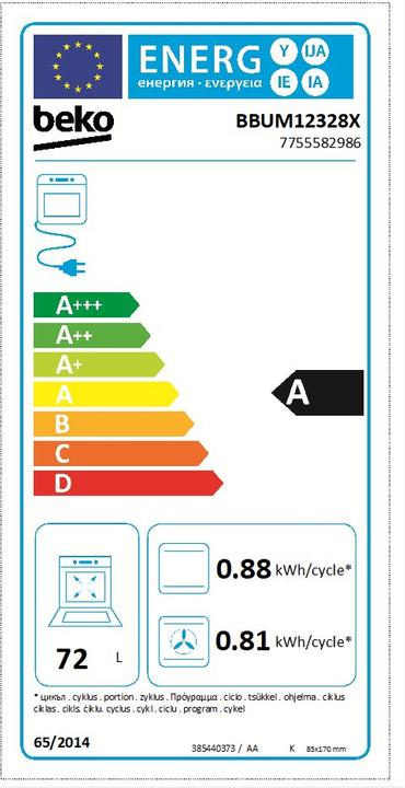 Etichetta energetica Beko EB BBUM12328X