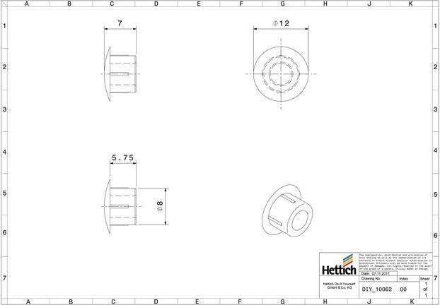 Actual product image Hettich Abdeckkappe (20 pcs.)