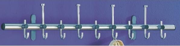 Actual product image Kerkmann Arte wall coat rack, 9 hooks, silver