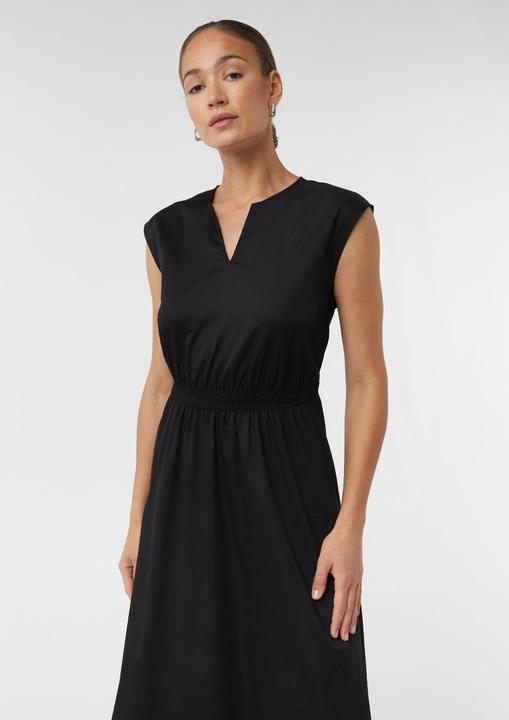 Image du produit Comma Kleid Midikleid aus Popeline mit V-Ausschnitt und Elastikbund (34)