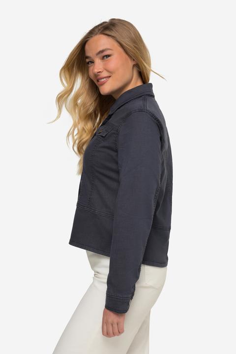 Produktbild Laurasøn Jeansjacke, Hemdkragen, Zierbänder, Langarm (S)