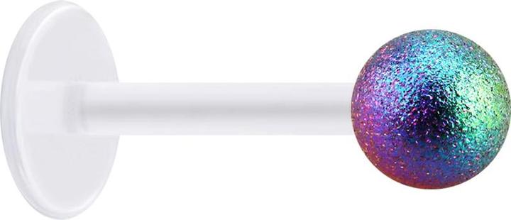 Produktbild Star Piercing Micro Labret transparent mit Kugel farbig gesprenkelt (ohne Messing, Chirurgenstahl 316L, Kunststoff)