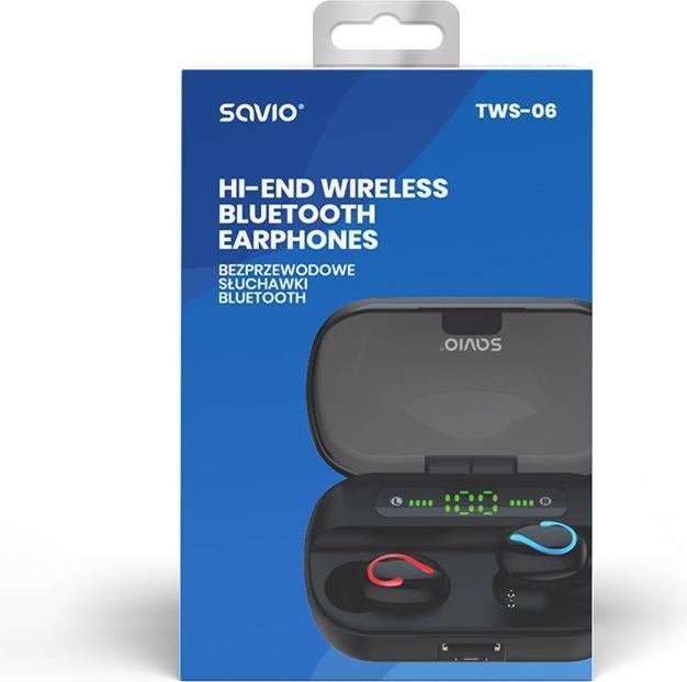 Actual product image Savio TWS-06 Bluetooth 5.0 + EDR Headphones & Headset in Ear Black (Wireless)
